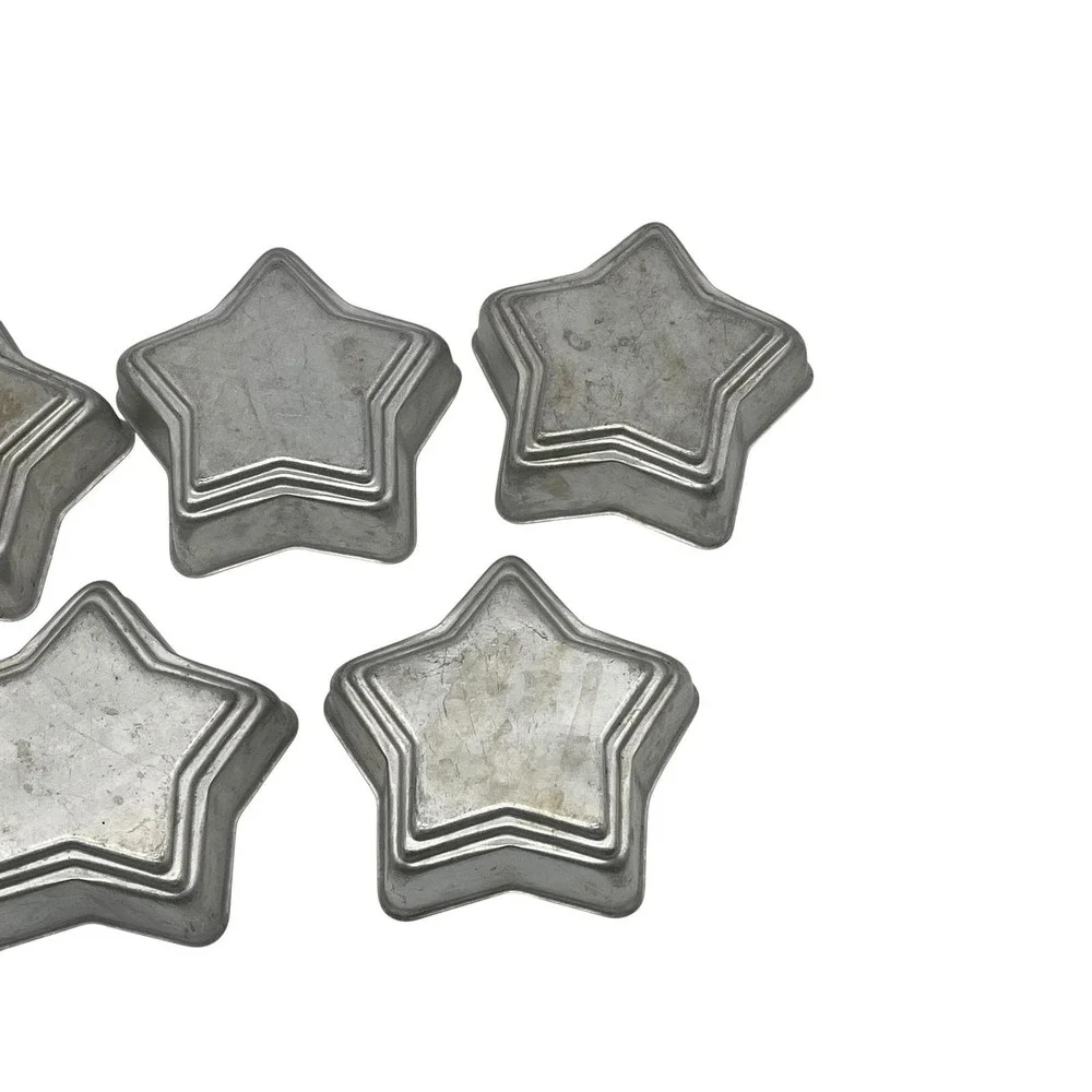 Set of 7 Star Shaped Metal Cake Cookie Jello Baking Molds 3